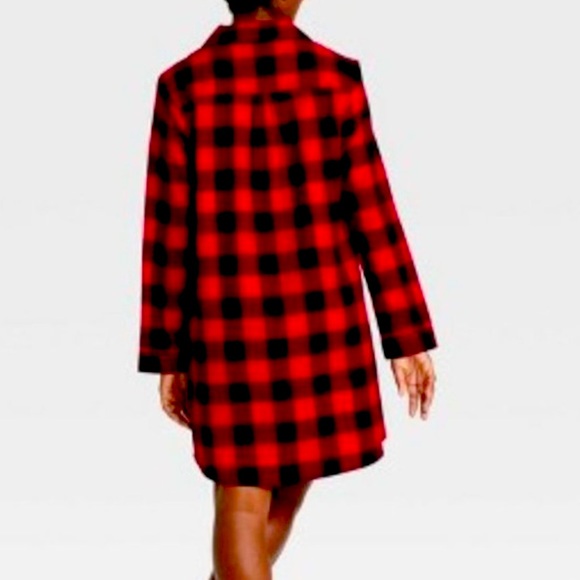XS L XXL Buffalo Check Plaid Flannel Nightgown Pajamas Pjs Wondershop Target NEW - Picture 2 of 4